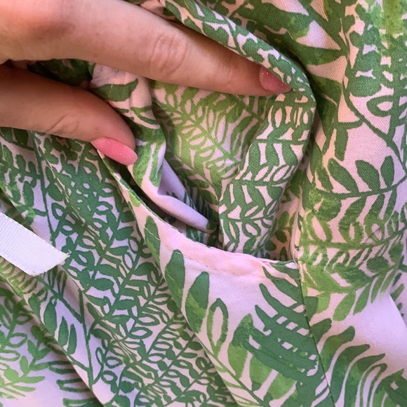 Girls Cherokee Pink and Green Palm Button Up Romper - Picture 7 of 7